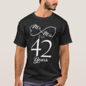 Herr & Mrs. 42 Jahre 42 Jahre Hochzeit T-Shirt (Vorderseite)