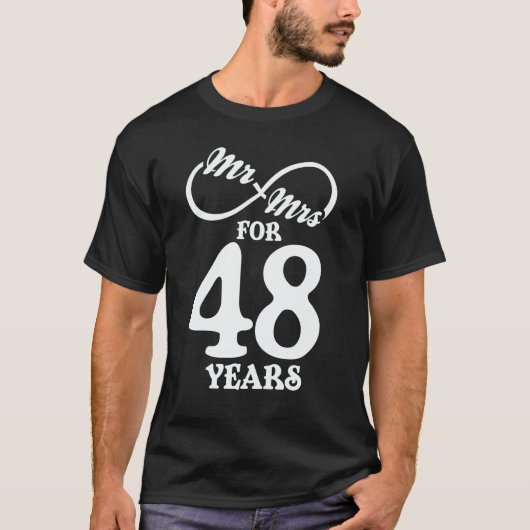 Herr & Mrs. 48 Jahre 48 Jahre Hochzeitstag T-Shirt (Vorderseite)