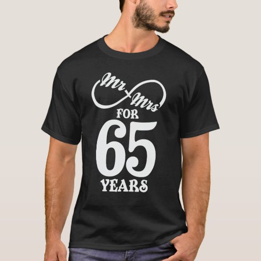 Herr & Mrs. 65 Jahre 65 Jahre Hochzeit T-Shirt (Vorderseite)