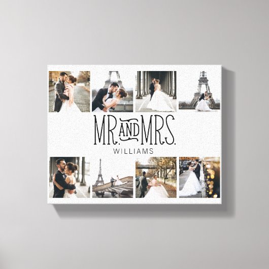 Herr & Mrs. Aight Foto Hand Letter Monogram Leinwanddruck (Vorderseite)