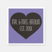 Herr & Mrs. Black Heart Serviette (Vorderseite)