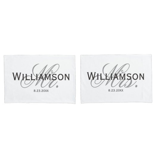 Herr & Mrs. Bride & Groom New Custom Set Kissenbezug (Vorderseite-Set)