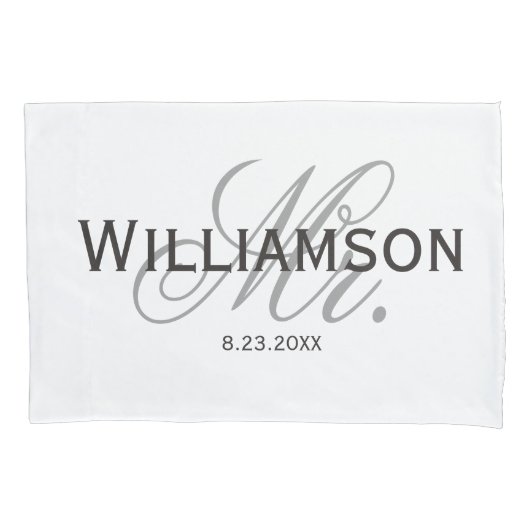 Herr & Mrs. Bride & Groom New Custom Set Kissenbezug (Vorderseite-Links)