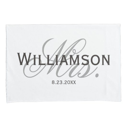 Herr & Mrs. Bride & Groom New Custom Set Kissenbezug (Vorderseite-Rechts)