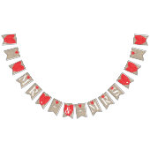 Herr & Mrs. Burlap & Red Hearts Wedding Verlobung Wimpelkette (Alle)