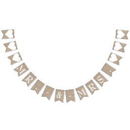 Herr & Mrs. Burlap Wedding Brautparty Verlobung Wimpelkette