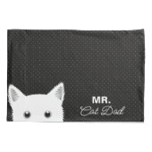 Herr & Mrs Cat Mama and Vater Polka Dot Pattern Kissenbezug (Rückseite-Links)