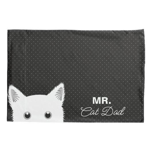 Herr & Mrs Cat Mama and Vater Polka Dot Pattern Kissenbezug (Rückseite-Links)