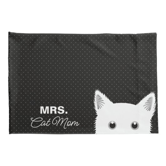 Herr & Mrs Cat Mama and Vater Polka Dot Pattern Kissenbezug (Rückseite-Rechts)