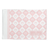 Herr & Mrs Cat Mama und Vater Pink Cat Paw Muster Kissenbezug (Rückseite-Links)