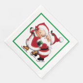 Herr & Mrs Claus Ice Skaten Serviette (Ecke)