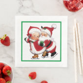 Herr & Mrs Claus Ice Skaten Serviette (Beispiel)