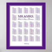 Herr & Mrs. Color Select Seating Chart Poster (Vorne)