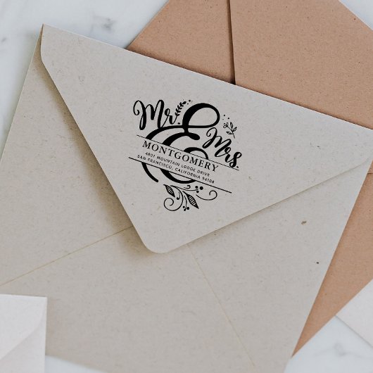 Herr & Mrs. | Custom Wedding Rücksendeadresse Gummistempel