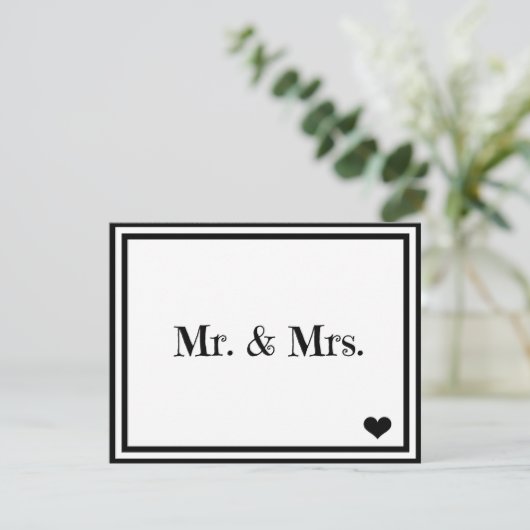 Herr & Mrs. Einladung (Stehend Vorderseite)