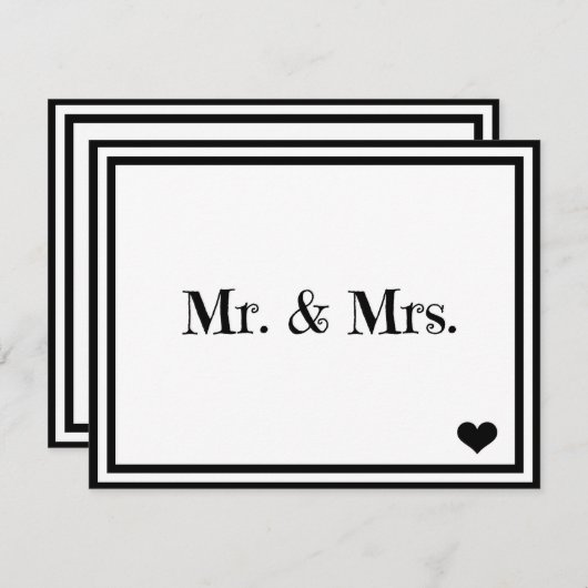 Herr & Mrs. Einladung (Vorne/Hinten)
