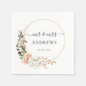 " Herr & Mrs. "Elegant Eucalyptus, Boho, Blume Serviette (Vorderseite)