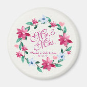 Herr & Mrs. Elegant Floral Wedding | Magnet (Vorne)