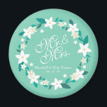 Herr & Mrs. Elegant Floral Wedding | Magnet<br><div class="desc">For further customization, please click the Customize button and use our design tool to modify this template. If the options are available, you may change text and image by simply clicking on "Edit/Remove Text or Image Here" and add your own. Designed by Freepik.</div>