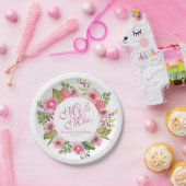 Herr & Mrs. Elegant Floral Wedding | Papierplatte Pappteller (Party)