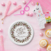 Herr & Mrs. Elegant Floral Wedding | Papierplatte Pappteller (Party)