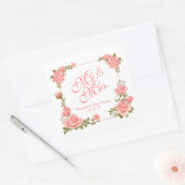 Herr & Mrs. Elegant Floral Wedding Sticker Siegel (Umschlag)