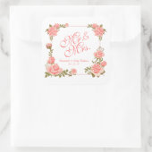 Herr & Mrs. Elegant Floral Wedding Sticker Siegel (Tasche)