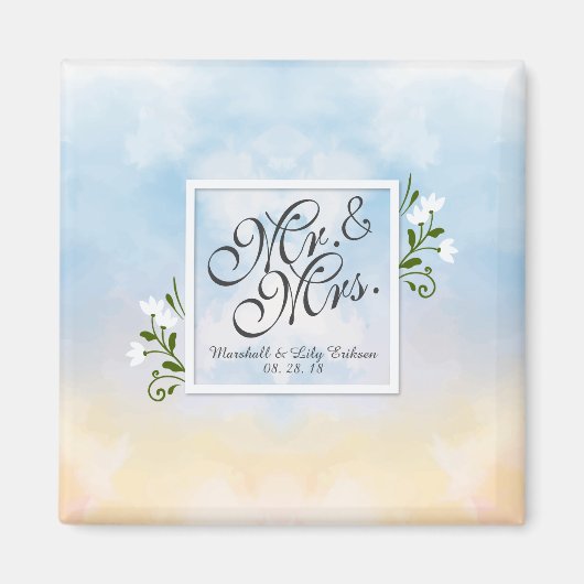 Herr & Mrs. Elegant Frame Wedding | Magnet (Vorne)