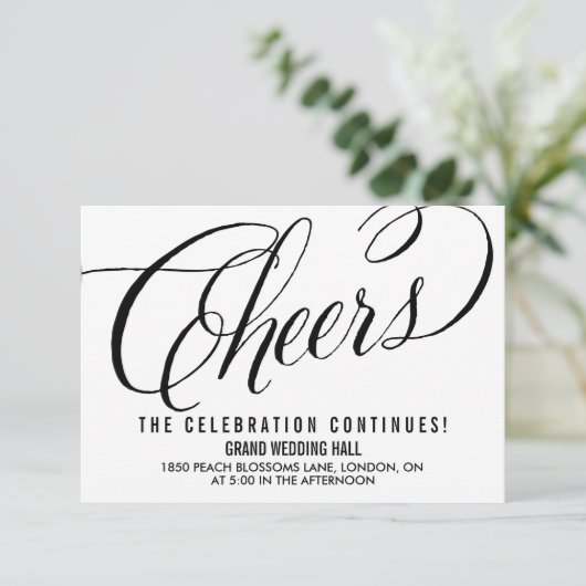 Herr & Mrs. Elegant Script | Hochzeitsempfangskart Begleitkarte (Stehend Vorderseite)