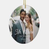 Herr & Mrs. Elegant, simpel, Foto Keramik Ornament (Rechts)