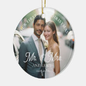 Herr & Mrs. Elegant, simpel, Foto Keramik Ornament (Links)