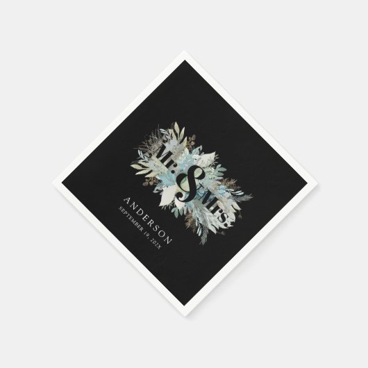 "Herr & Mrs." elegante leafy napkin Serviette (Ecke)