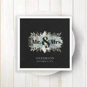 "Herr & Mrs." elegante leafy napkin Serviette