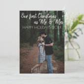 Herr & Mrs. First Christmas Holiday Card Einladung (Stehend Vorderseite)