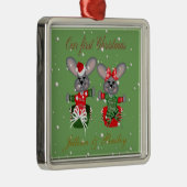 Herr & Mrs. First Christmas Mouse Ornaments Silbernes Ornament (Rechts)