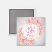 Herr & Mrs. Floral Watercolor Wedding | Magnet (Vorderseite/Rückseite)
