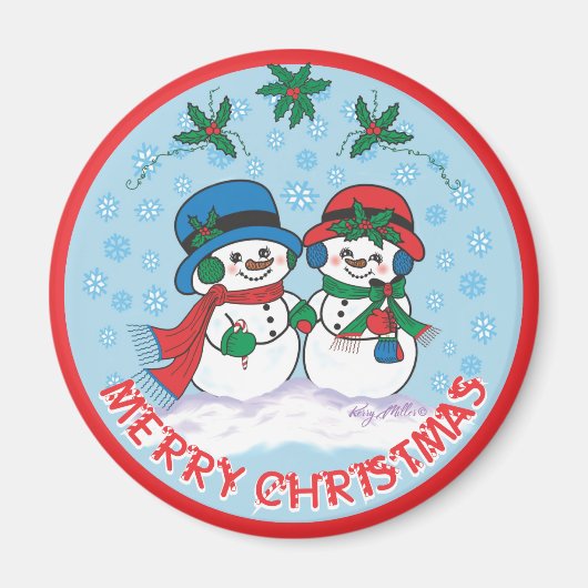 Herr & Mrs. Frosty The Snowman Magnet (Vorne)