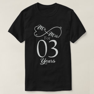 Herr & Mrs. für 3 Jahre 3. Hochzeitstag T-Shirt