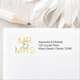 Herr & Mrs. Gold Elegant Typografy Wedding