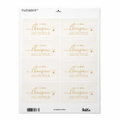 Herr & Mrs. Gold Script Wedding Rücksendeadresse (Vorne)