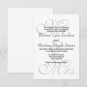 Herr & Mrs. Gray - 3x5 Hochzeit Einladung (Vorne/Hinten)