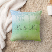 Herr & Mrs Green Glitzer Keepake Elegant Kissen (Decke)