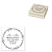 Herr & Mrs. Greenery Wreath Rücksendeadresse Gummistempel (Stempel)