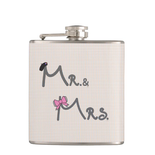 Herr & Mrs. Groom/Bride Flachmann (Vorderseite)