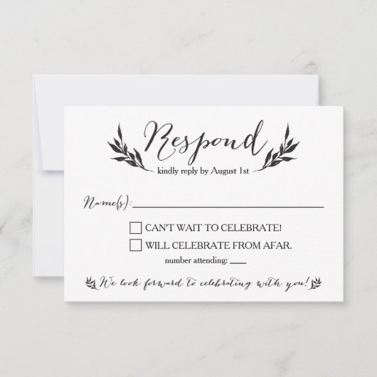 Herr & Mrs. Kraft Rustic Wedding RSVP card Einladung (Vorderseite)