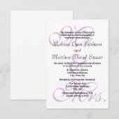 Herr & Mrs Lila - 3x5 Hochzeit & Empfang Einladung (Vorne/Hinten)