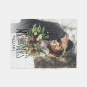 Herr & Mrs. Mit Monogramm Foto Fleecedecke (Vorderseite (Horizontal))