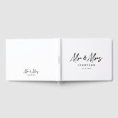 Herr & Mrs. Modern Schwarz-weiß Script Wedding Gästebuch (Voll)
