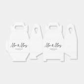 Herr & Mrs. Modern Schwarz-weiß Script Wedding Geschenkschachtel (Ungefaltet)