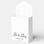 Herr & Mrs. Modern Schwarz-weiß Script Wedding Geschenkschachtel (Geöffnet)